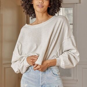 Lulus Cropped Long Sleeve Top  - small NWOT